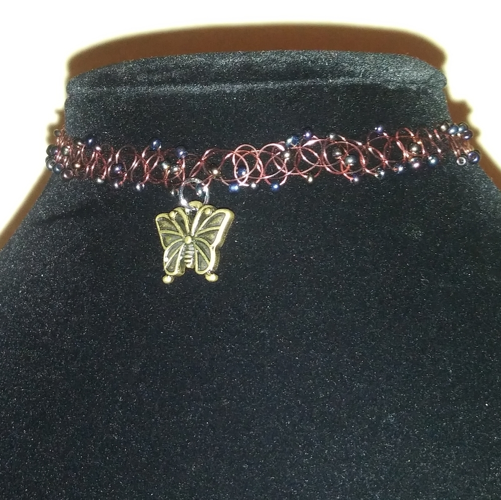 Butterfly Choker necklace, Tattoo choker necklace